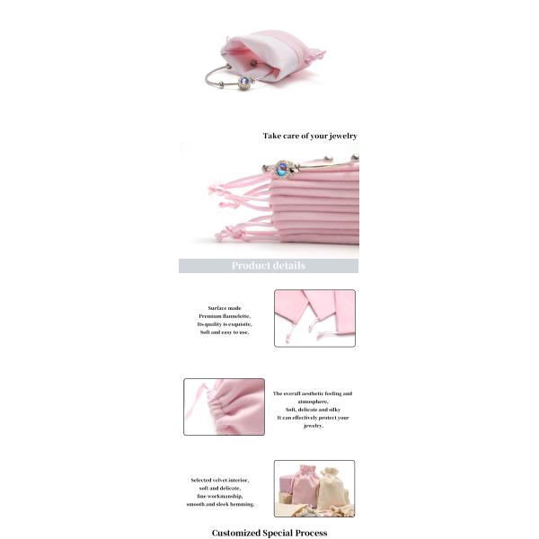 Anti Scratch Drawstring Velvet Jewelry Bag Pouch For Jewelry Luxury Gift Packaging