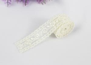 China Embroidered 100% Cotton Lace Trim By The Yard , Water Soluble Chemical Lace Ribbon on sale