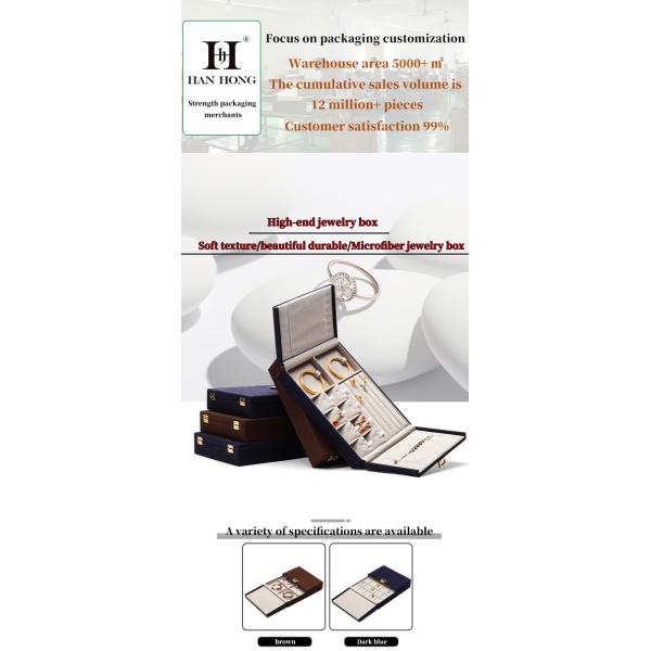 Custom Blue Microfiber Leather Jewelry Set Box for Jewelry Packaging and Storage Solutio