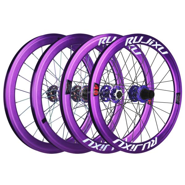 Purple 20 Inch Bike Wheelset Disc Brakes 20" 451 Wheelset 120 Rings Side Mounted Hub