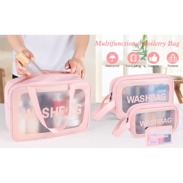4 pack Comestic Bags-Pink
