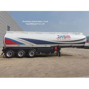 Quality 3 Axle Steel Oil Tanker Semi Trailer 45000L Fuel Tank wholesale