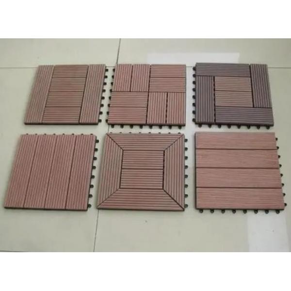 300 X 300mm Ancient Diy Interlocking Deck Tiles Plastic Base Wpc Composite Decking