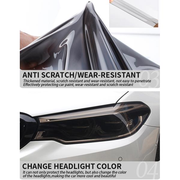 Light Black TPU Car Headlight PPF 6.5mil High Hydrophobic Headlight Tint Film