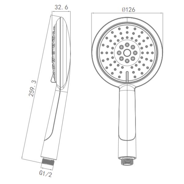 Environmental Bathroom Shower Spare Parts Cool Black Hand Shower Head