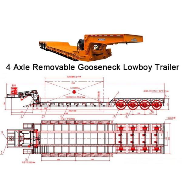 TITAN 100 Tons Removable Gooseneck Trailer for Sale | Removable Gooseneck Lowboy Trailer