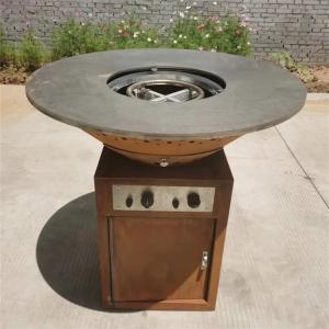 Quality 100cm Outdoor Commercial Barbecue Grill Corten Steel Gas BBQ Fire Pit wholesale