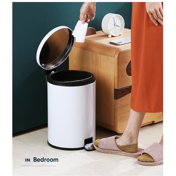 Steel and Pp Pedal Trash Can Bathroom Bin With Toilet Brush for Kitchen Recycling Storage for Household Items