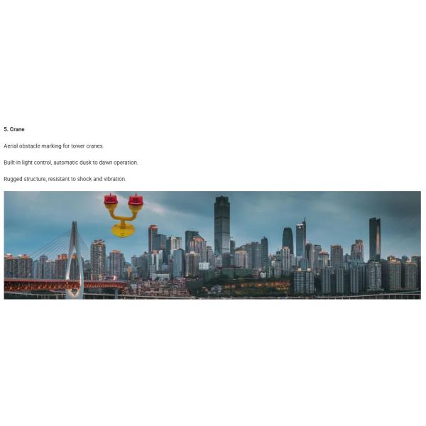 Main-Standby Adjustable Wide Voltage Input UV-Resistant Polycarbonate IP66 Low-Intensity Dual-Lamp Aviation Obstacle Obstruction Light For Bridge