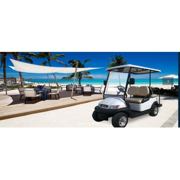 White 4 Seater Battery Powered Car Sightseeing Electric Vehicle With DC Motor