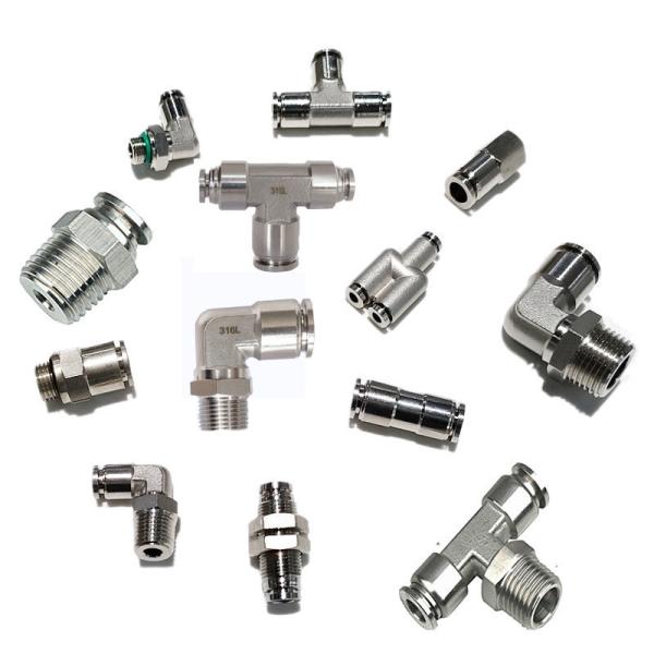 Stainless Steel Pneumatic Air Fittings 1/8 3/4 BSPT BSPP NPT Male Thread Pneumatic Push In Air Pipe Tube Fittings