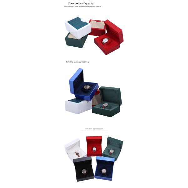 Gorgeous Glossy Smooth Plastic Watch Packaging Box With Stylish Leather Pattern