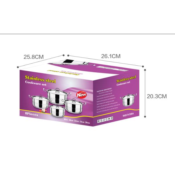 Quality 8 Pieces Stainless Steel 410 Non Stick Pan Cookware Sets Kitchemware Pot