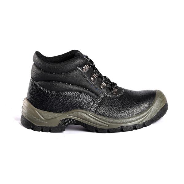 OEM Factory Black Leather Construction Safety Boots Work Steel Toe Steel Plate Safety Shoes