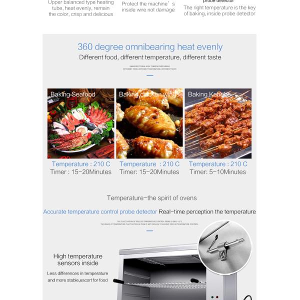 Electric Kitchen Equipment Counter Top Salamander Oven with Temperature Selector 50-300C