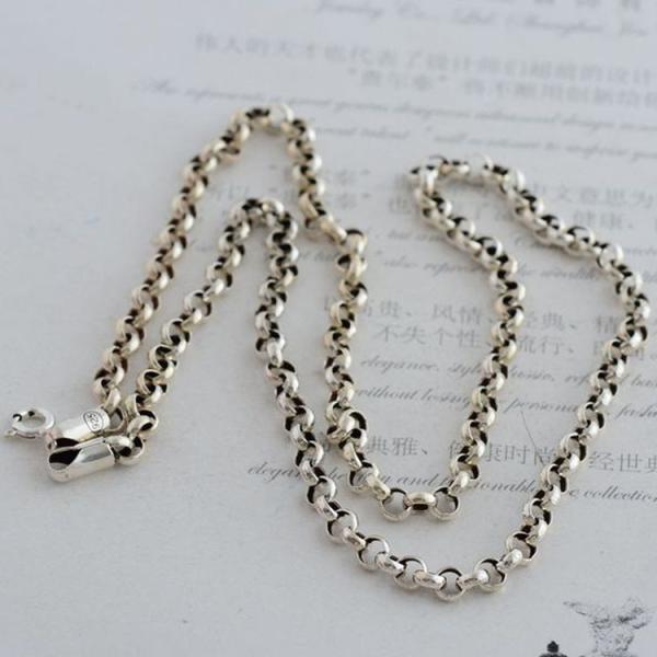 Sterling 925 Silver 3.5mm Rolo Chain Necklace (XH041845W)