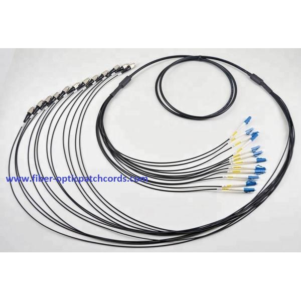 Outdoor Tactical Armored Fiber Optic Patch Cord 12 Cores LC/UPC To ST/UPC Single Mode 12Fiber