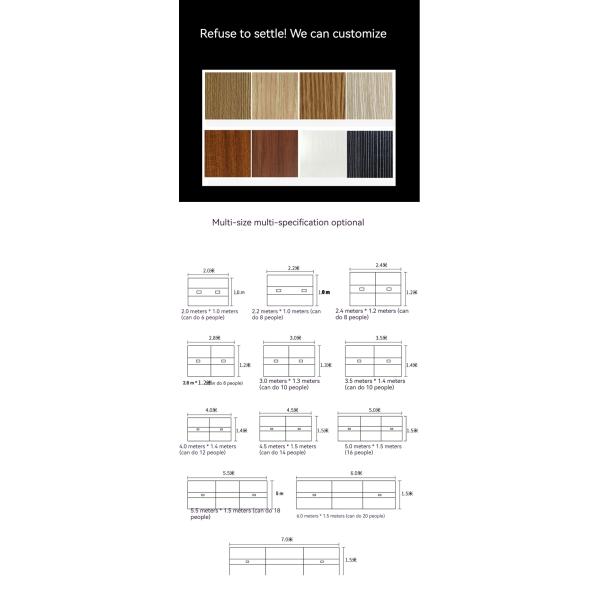 E1 MDF/MFC Melamine Board Conference Table and Chair Combination for Modern Offices