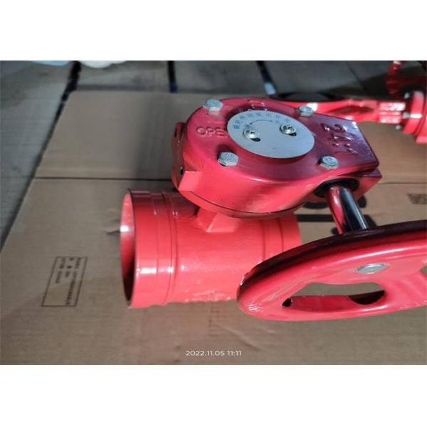 Turbine Groove Butterfly Valve Red Color Fire Protection