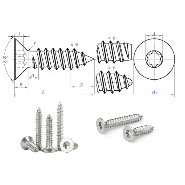 ST2.9 ST3.5 Flat Torx Screws , Durable Countersunk Socket Head Screw