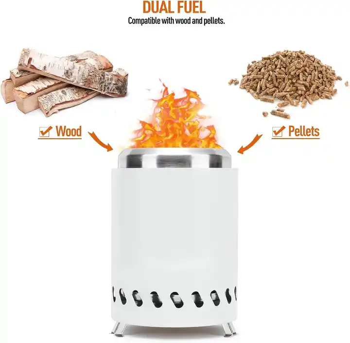 15*15*16cm Smokeless Stainless Steel Tabletop Wood Pellet Stove with Foldable Legs