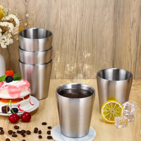4 Pieces Stackable Stainless Steel Kids Tumblers Sturdy And User Friendly Metal Cups For School And Picnics