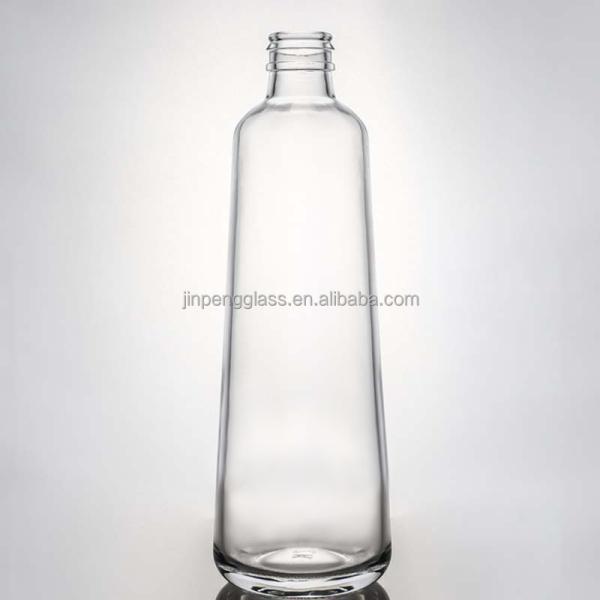 Glass Collar Vodka Whisky Gin Rum Bottle 375 ml 500 ml 700 ml 750 ml 1000 ml with T Cork