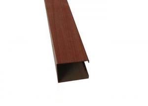 Quality Powder Coated Aluminium Channel Profiles Slotted Wood Grain Different Sized wholesale