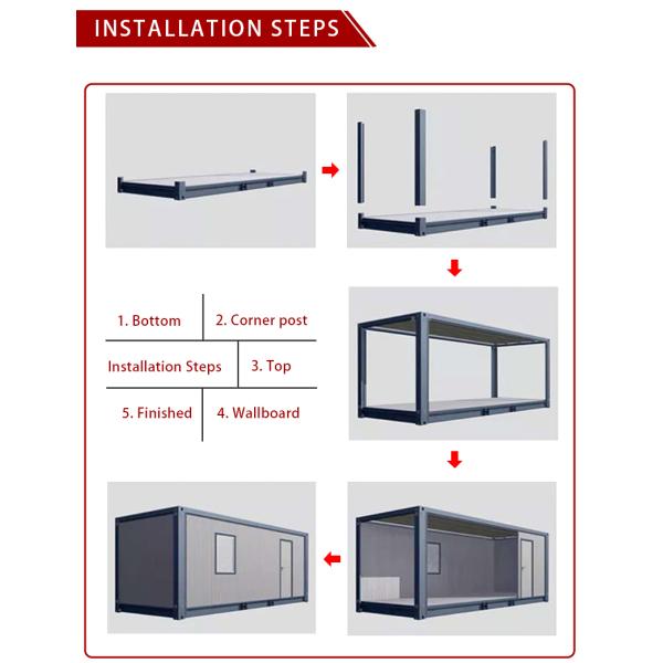 Direct Moveable Flat Pack Container Home 20ft Flat Pack Modern House with Low MOQ