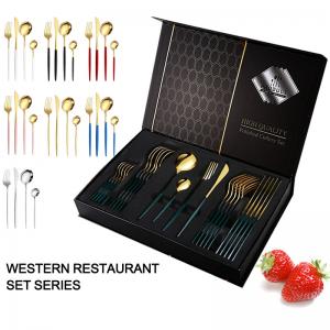 Quality Custom Stainless Steel Cutlery Set 24 Piece Gold Cutlery Set For Hotel Restaurant wholesale