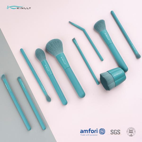 Cheap BSCI Kinlly 10pcs Star Green Design Plastic Makeup Brushes for sale