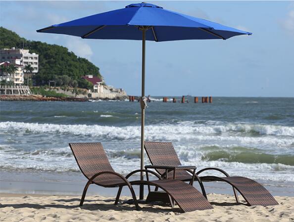 Leisure pool PE rattan sunbed outdoor chaise lounge wicker rattan sun lounger beach chair