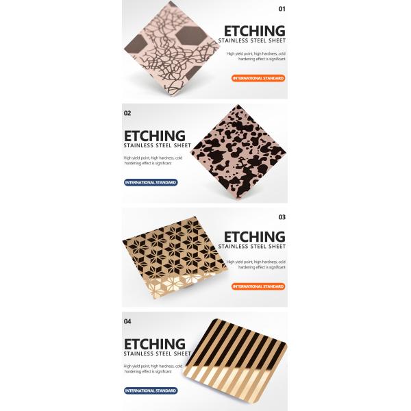 Mirror Etched Decorative Stainless Steel Sheet Gold Wall Cladding Sheet