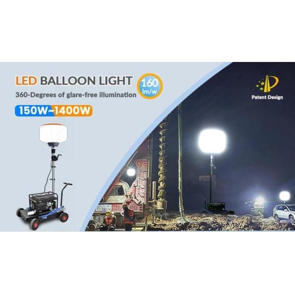 Mobile White Balloon Lights Film 500W Led Light Tower Mobile Led For Engineering Contruction