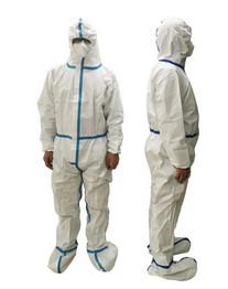 White Disposable Protective Coveralls Anti Virus , Safety Protective Clothing