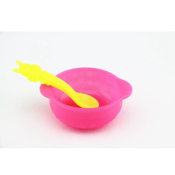 Food Grade Silicone Kids Bowls And Spoons Cute Silicone Baby Feeding Tool Soft Safe Silicone Baby Spoons And Bowl