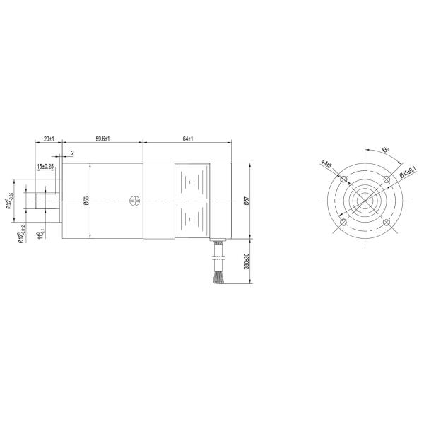 DC High Torque Micro Low Noise 57mm Geared Motor Brushless Gear Motor