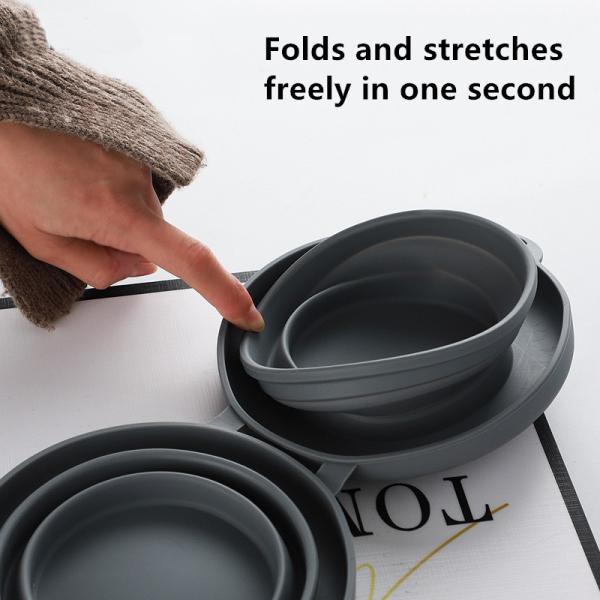 Amazon Outdoor Travel Pet Bowl Silicone Dog Bowl Cat Bowl Portable Folding Anti-Spray Cat Food Bowl Pet Food Bowl