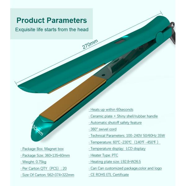 1 Inch Flat Iron Hair Straightener PTC / MCH heater for Salon