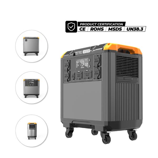 3000W Portable Power Station with 5376Wh LiFePO4 Battery and 110V/230V Solar Generator for Home Backup