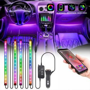 Quality Led Car Atmosphere Light Wireless Blue Tooth Music APP Control Led Car Ambient Light wholesale