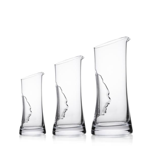 220ml 300ml 700ml Glass Water Carafe , Heat Resistant Glass Pitcher With Face Decoration