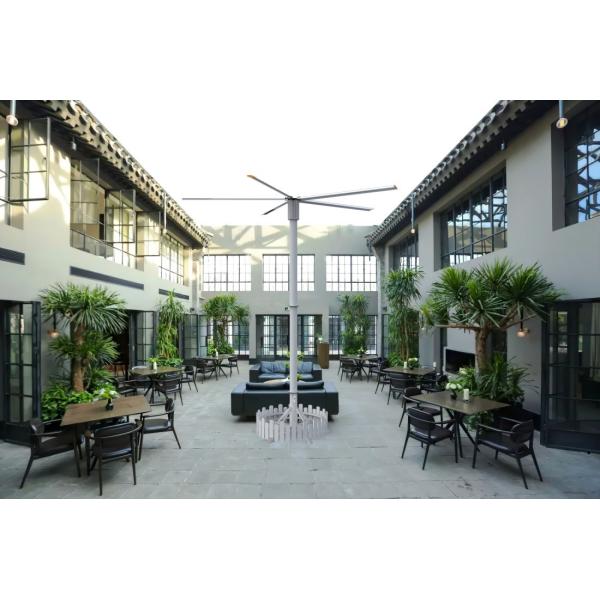 Big Natural Wind Pole Mounted Outdoor Fan Weather Proof For Parks 5 Blades