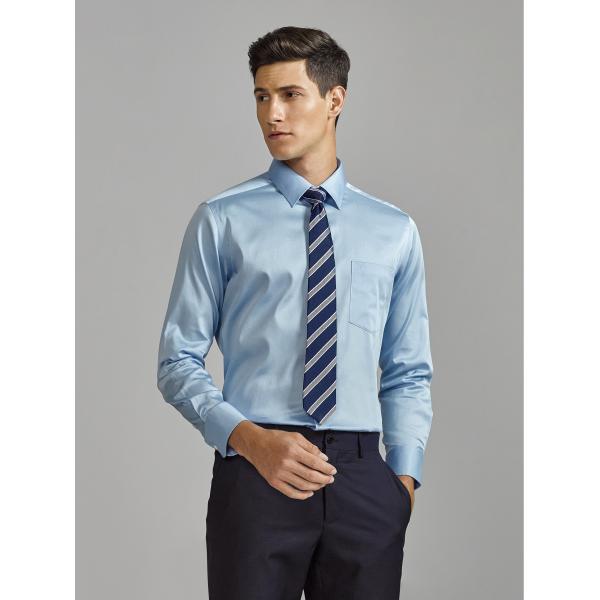 Covered Button Closure Type Long Sleeve Men's Clothing Dress Shirts for and Comfort