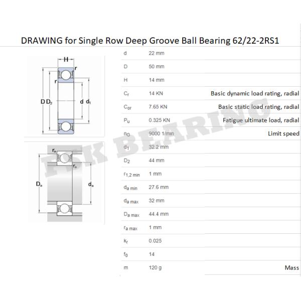 Non Standard 62/22 2RS 62/28 2RS Ball Bearing Crankshaft Bearing For Motorcycle