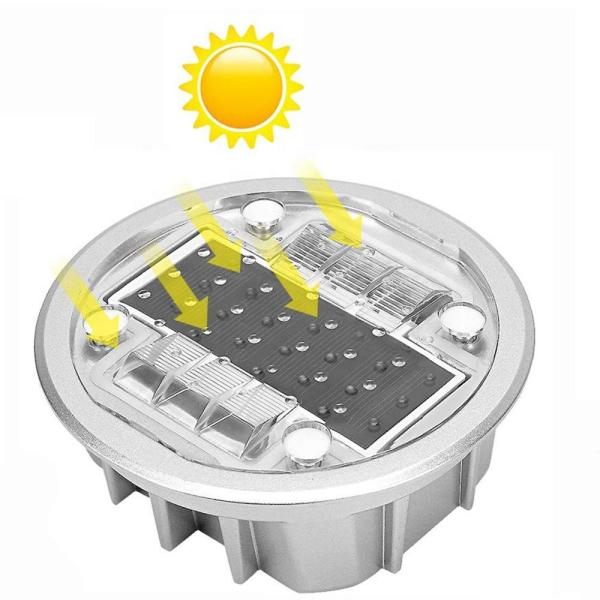 Aluminum Solar Powered LED Ground Lights 6 LEDs Type For Airport Runway Edge