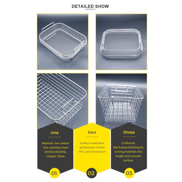 Heat Resistant Metal Wire Mesh Basket For Household / Store / Supermarket