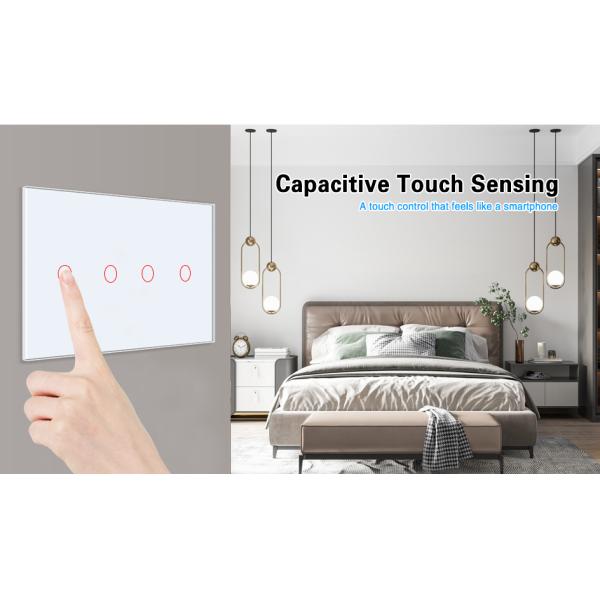 4 Gang Touch Light Switch White Black Grey Gold Smart Wall Switch