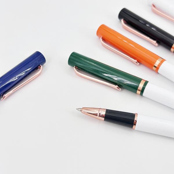 Colorful Plug In Type Metal Roller Ball Pen 0.5mm Aluminum Barrel Signature Pen