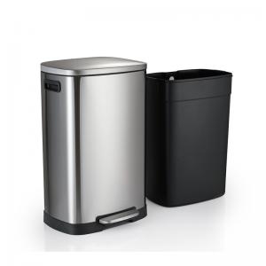 Quality Rectangular 30L 410 Stainless Steel Recycle Waste Bin wholesale